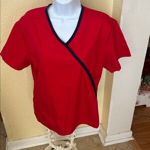 Factory uniforms red and blue scrub top